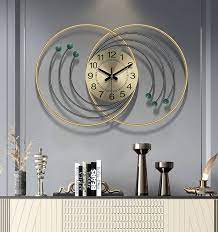 Metal Wall Clock Modern Round Ps