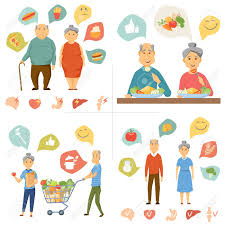 Old Couple Healthy Food Infographics Healthy And Junk Food