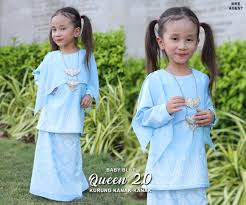 Inspirasi model baju couple ibu dan anak perempuan terbaru 2020. Kurung Songket Queen 2 0 Kanak Kanak Baby Blue Gedung Abaya
