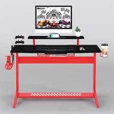 Hide content and notifications from this user. Gaming Computer Desk Gamer Desk Racing Carbon Optik Black Red Gt 008 8189