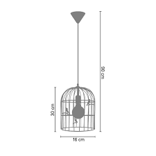 suspension métal marron cage oiseaux