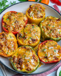 8 ounces shredded mozzarella cheese. Easy Stuffed Peppers Recipe Healthy Fitness Meals