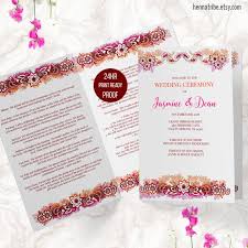 Editable Indian Wedding Program Printable Wedding Bi Fold