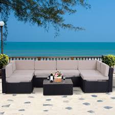 outsunny 7pcs outdoor patio furniture