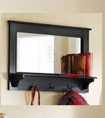 entryway wooden wall mirror shelf and