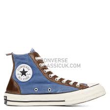 Converse Chuck 70 Vintage Leather High Top Blue All Star Converse Mens 164679c Navy Vintage Leather White Shoes