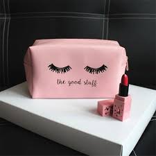purdored pink eyelash cosmetic bag pu