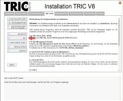 tric v8 installation ms sql server