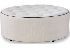 Linon isabelle tufted round ottoman. Huntington House 2021 Customizable 45 Round Cocktail Ottoman With Casters Belfort Furniture Ottomans