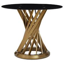 Anza Black Glass Top Dining Table With