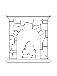 Fireplace Coloring Pages Coloringlib