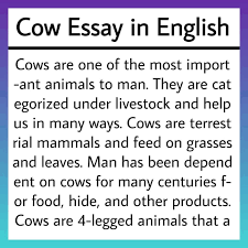 Essay on cow in english | cow essay in English | paragraph on cow in english  | essay about cow | Essay, Word study, English for students
