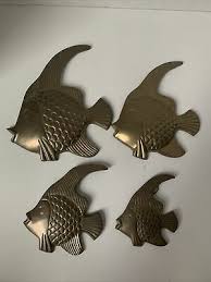 vintage brass fish angel fish wall