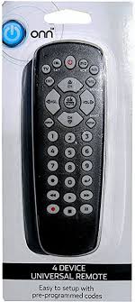 Onn universal remote codes you will get every code along with its brand name it will help you to find the code easily, after using the code you will be able to use all the keys on the device like you can increase and decrease volume by using volume buttons and switch on/off it with the power button, etc. Amazon Com 4 Device Universal Remote By Onn Programmable For Tv Cable Satellite Dvd Vcr Aux With Easy Setup Codes Electronics