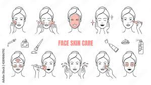 face skin care icons makeup removal