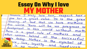 why i love my mother essay in english
