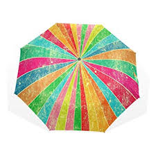 Amazon Com Umbrella Psychedelic Rainbows Travel Golf Sun