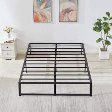 Vecelo Full Size Bed Frame 55 5 W Metal Platform Bed Frames No Box Spring Needed Steel Slat Support Black