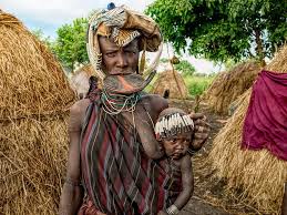 mursi woman with lip plate in the