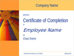 Training Certificate Templates For Powerpoint Myspacecode Com