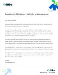 job offer letter template writing a
