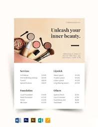 makeup list template