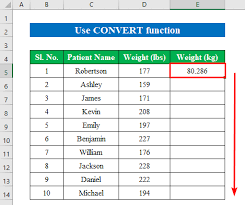 how to convert lbs to kg in excel 3