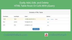 delete html table rows