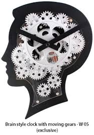 Brain Style Clock With Moving Gears