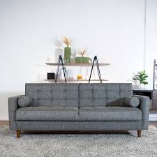 Futon Gray Linen Twin Couch Sofa Bed