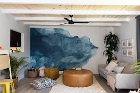 how to diy painted waves wall mural