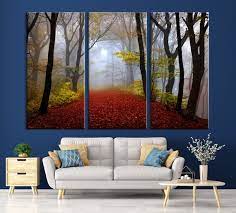 Large Autumn Forest Canvas Wall Art