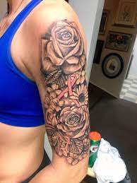 Whatever they look like, tattoos are becoming more and more popular in the us today. Flower Top Partial Sleeve Pink Breast Cancer Ribbon Stick Tattoo Co Morgantown Wv