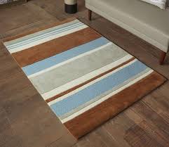 striped hand tufted woolen carpet