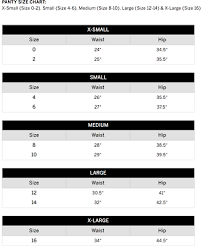 pink pantie size chart