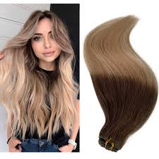 Thin blonde streaks in dark chocolate locks can look stunning, particularly if you wear your hair in loose, beach waves. Amazon Com 18 Inch Highlights Hair Bundles Balayage Blonde Human Hair Weft Extensions 60 Platinum Blonde With 4 Medium Brown Streaks Hair Weave Double Weft Sew Ins 100g Beauty