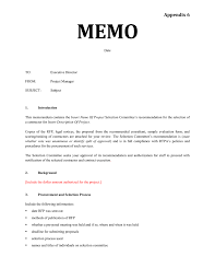 Recommendation For The Selection Of A Contractor Memo Template