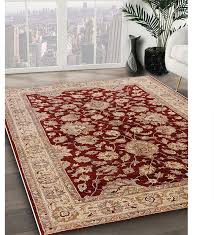 etsy 6 round oushak red rug all over