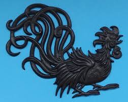 Vintage Metal Rooster Wall Hanging By