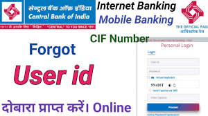 central bank of india user id forgot