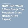 The Forgotten Group Member - Case Study