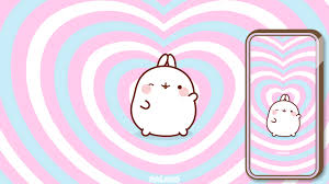 molang pink love heart desktop mobile