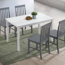A modern, wood dining table can impart a classic, more organic touch to an otherwise contemporary room, and serve as a beautiful, modern kitchen table. Walker Edison Furniture Company 5 Piece Modern Farmhouse Dining Rooom Set White Grey Hdw485pcwg The Home Depot