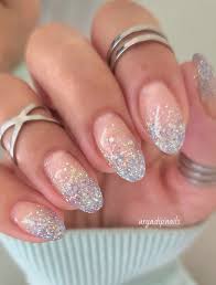 silver glitter nail design elevates