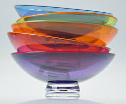 small transpa colored glass bowls