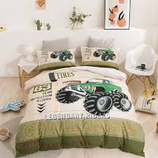 Cartoon Monster Truck Duvet Cover Bed