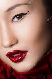 asian woman close up with glamour make