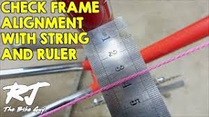 checking bike frame alignment with