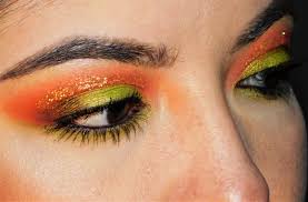 orange and green eyeshadow