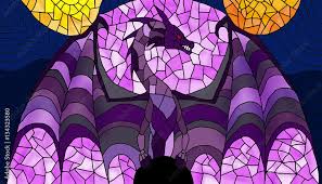 Dragon Stained Glass Digital Art Stock